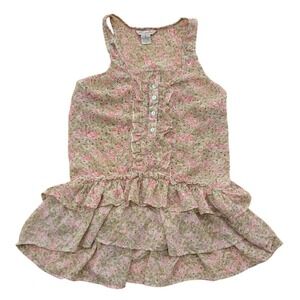 Fun & Flirt Top Floral Ruffle Flowy Tiered Cute Cottage‎ Fairy Women's Small